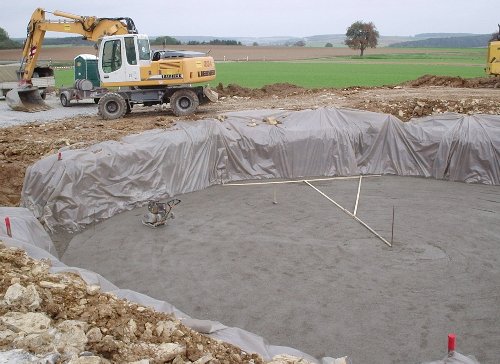 Die Sauberkeitsschicht wird hergestellt